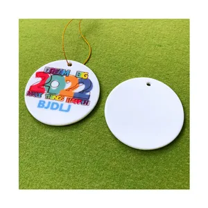 Wholesale High Quality Personalized Christmas Decorations Ceramic sublimation blank XMAS Ornaments