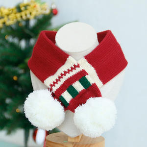 الشتاء نمط صلب وشاح القط جديد الحيوانات الأليفة محبوك مريلة الصوف المجوهرات قابل للتعديل عيد الميلاد اكسسوارات الشعر الكلاب بالجملة - Product Image 5