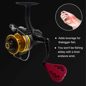 Empuñadura para Carrete de Pesca de 66 mm, Fibra de Carbono, 35 mm, TPE Rojo, para Carretes de Spinning Penn 420ss 430ss - Product Image 3