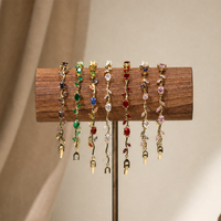 Bracelet SA populaire en forme de bourgeon de tulipe, branche et feuille, vintage, de luxe, avec diamants colorés, bijoux faits main haut de gamme et tendance