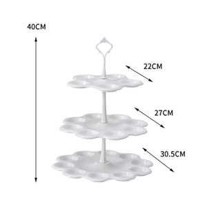 Rak <span class=keywords><strong>Display</strong></span> Kue Buah Pesta Kafe Hotel 3 Tingkat Plastik Gaya Eropa yang Dapat Disesuaikan - Product Image 5