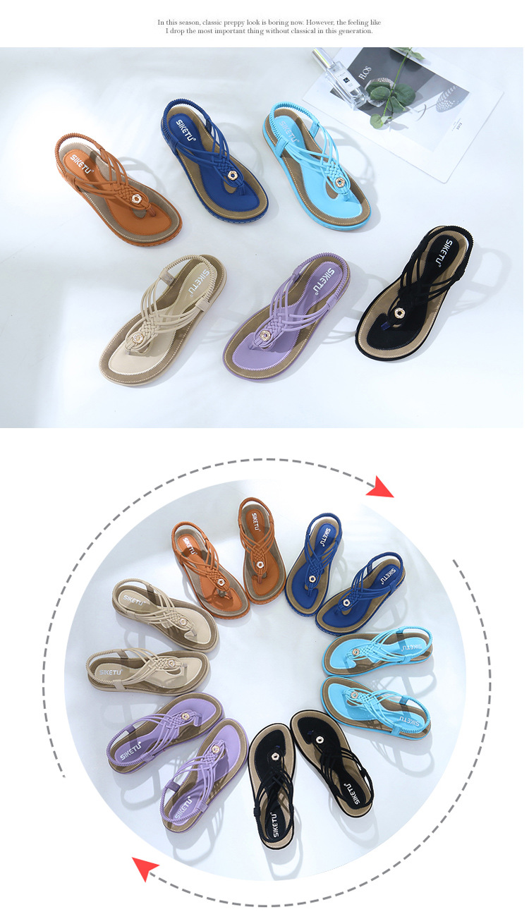 2023 Women Sandals Shoes Metal Braided Large Size Footwear Shoes Wholesale Shoes