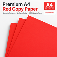 Papier de copie rouge haute performance double face enduit de résine, anti-ondulation, résistant à l'humidité, pour l'art, l'artisanat, l'origami, l'école, le bricolage et la décoration