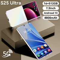 Meilleure Vente S25 Ultra 5G Smartphone Android 16+512Go Haute Qualité Débloqué Vente Directe Usine Appareil Photo Ultra Haute Définition