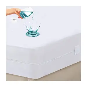 Cheap Queen Waterproof Zippered Mattress Encasement Bed Bug Proof Zipped Mattress Cover Washable Mattress Protector