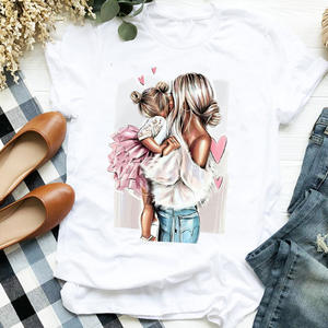 Maycaur T-<span class=keywords><strong>shirt</strong></span> da Donna con Stampa Cartoon Mamma Figlio Figlia, Maglietta Casual da Donna con Grafica - Product Image 2