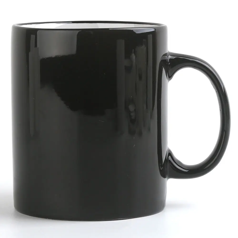 25oz H şekli siyah renk büyük boy büyük kahve çay su seramik kupa