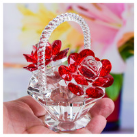 Panier à fleurs artisanal en cristal blanc, écologique, pour la décoration du salon, du meuble à vin, sans impression, pour mariage, fête des mères, fête des enseignants