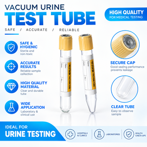 Tubo de vacío desechable para orina, tubo perforable de 10 ml y 16×100 mm para recolección de muestras de orina para laboratorio hospitalario - Product Image 1