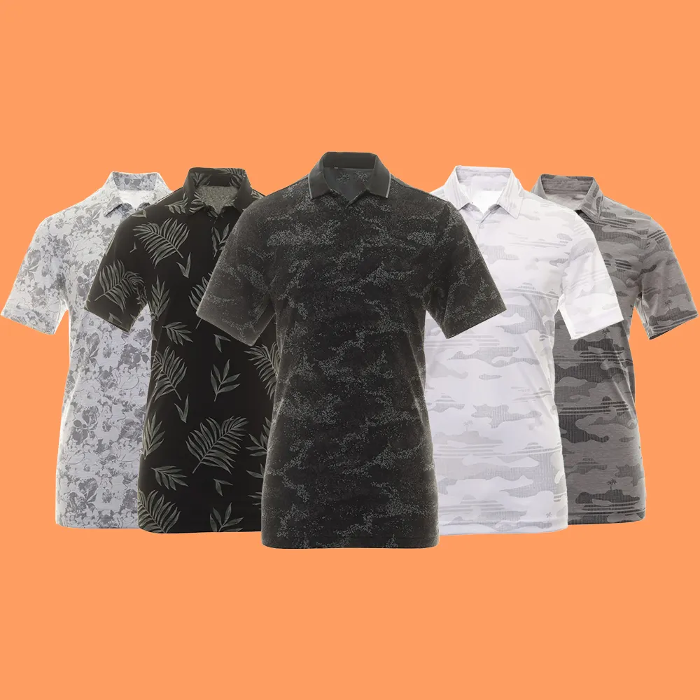 Design logo embroidered luxury high quality camo custom your own brand men's t-shirt printing golf polo shirts