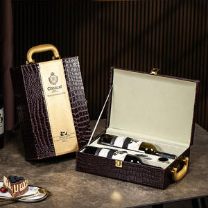 กล่องหนัง PU กล่องไวน์ที่เปิดขวดไวน์สีแดงกล่องของขวัญแฟชั่นเกรดสูงสำหรับเพื่อนธุรกิจ - Product Image 5