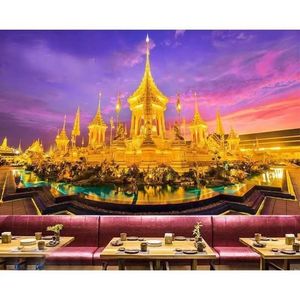 ภาพจิตรกรรมฝาผนังอาคารสไตล์เอเชียตะวันออกเฉียงใต้ใช้ในร้านอาหารไทยตกแต่งสไตล์ไทยแปลกใหม่ - Product Image 3