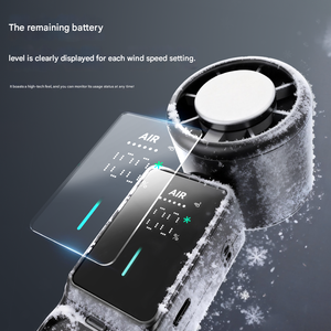 3000mAh Rechargeable Handheld Led Display 100 High Speed Portable Lightweight Turbo Pocket <b>Fan</b> with Semiconductor Cooling - Product Image 2