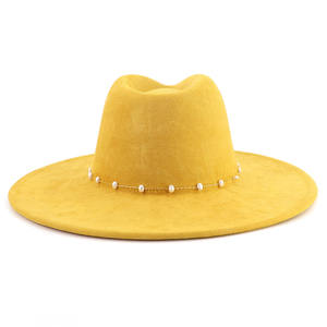 Chapeaux Fedora en daim décontractés à large bord pour femmes et hommes, 100% polyester, vierges, pour <span class=keywords><strong>les</strong></span> fêtes en plein air, l'église, <span class=keywords><strong>les</strong></span> chapeaux Panama - Product Image 5