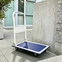 Chariot à main pliable en acier pour la maison et le bureau, 4 roues silencieuses, surface antidérapante, petit chariot de déménagement