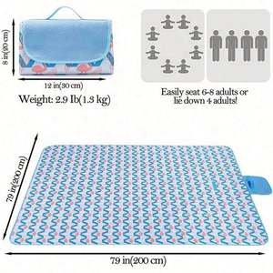 Tapis de pique-nique et de camping pliable en acrylique, grand format, personnalisé avec logo, en PVC Oxford, imperméable, léger et durable, pour l'extérieur, vente en gros - Product Image 2