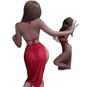 Ensemble de lingerie Cheongsam sexy Lemon Story pour femmes, robe de nuit en satin, style élégant et mature, costume de tentation - Product Image 5