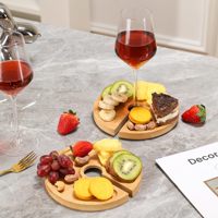 Verre à vin JQ Mini plateau de charcuterie avec porte-vin pour les fêtes de famille Bars Restaurants