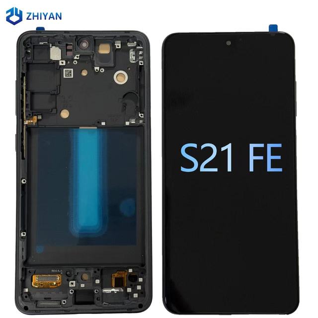 Wholesale Factory Brand Compatible Mobile Phone OLED Touch Screen Display for Samsung S21FE with Frame Style Smartphone Screen