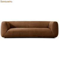 Canapé en cuir moderne à accoudoirs incurvés, éco-responsable, pour salon, hôtel et appartement - Vente flash