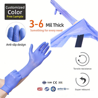 Gants en nitrile jetables non stériles ANBOSON, sans poudre, de qualité alimentaire, pour examen médical et clinique