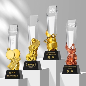 JN cerimonia professionale oro argento rame resina trofeo di alta qualità eccellente premio del personale trofeo di cristallo - Product Image 5