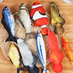 Realistic Plush Fish Cat Toy With Catnip Bag Christmas Interactive Pets Chew Bite Supplies Fish Interactive Cat Toy