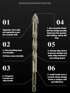 Wholesale <b>Gardening</b> Hand <b>Tools</b> FourEdged Serrated <b>Set</b> High Hardness Hexagonal Simple Installation Multifunction Skewed Head - Product Image 2