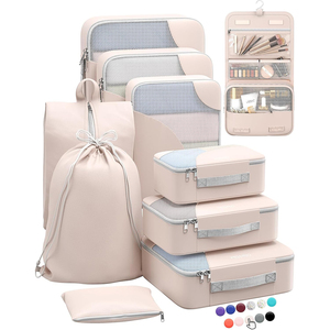 Grand ensemble de cosmétiques de voyage Organisateur de transport Pochette approuvée Rangement des bouteilles de vêtements Pochettes cubiques - Product Image 1