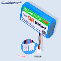 Doublepow OEM ODM Baterai Lithium Isi Ulang 3.7v 18650 5600mah Li-Ion dengan Konektor 2 Kabel untuk Peralatan Listrik & Mainan