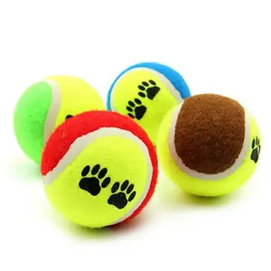 Qbellpet Preço barato Pet Dog Cat Training Tennis Dog Chew Molar Interactive Ball Toy Pet Paw Shape Printing Toy Ball