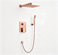 Ensemble de robinetterie de douche encastrée noir mat de 10 pouces, douche carrée murale à effet pluie avec douchette pour salles de bain minimalistes