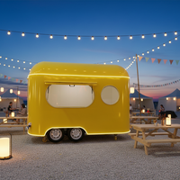 Remorque alimentaire mobile à cadre en aluminium avec distributeur de pizzas et de hot-dogs, résistante à la rouille, 4 roues, à vendre