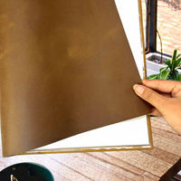 Sampul Menu Kulit Sapi A4 dengan Logo Embos, Buku Menu Kulit Asli, Folder Folio Custom untuk Hotel, Kafe, Restoran, Bar