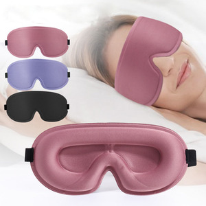 Masque de sommeil 3D occultant en coton avec ailette nasale creuse, sans pression, respirant, sangle élastique, style tendance pour une protection du sommeil profond - Product Image 4
