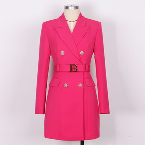 <span class=keywords><strong>Manteau</strong></span> élégant pour femme 2025, style coréen, long, décontracté, uni, coupe ample amincissante, pour le printemps - Product Image 2
