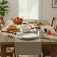 Service de table en grès de luxe classique |   Assiettes et tasses en céramique blanche émaillée |   Vaisselle résistante à la chaleur, anti-fuite, compatible lave-vaisselle et four