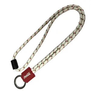 Kartu Id Poliester Tali Leher Bulat Tali Pengaman Lanyard dengan Kait Putar Plastik