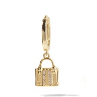 Nouveau pendentif en acier inoxydable plaqué or 18 carats avec zircon, en forme de raquette/slot machine, avec chaîne ajustable pour NV20101.
