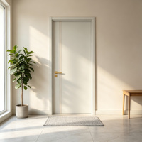 Porte à âme creuse OEM Winwell, fabrication directe usine, panneau de porte haute densité résistant aux intempéries, finition blanc crème, noyer, chêne, porte affleurante