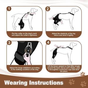 Attelle de genou pour chien OEM ODM, stabilisateur articulé réglable en néoprène respirant pour la laminité de la patte arrière post-opératoire - Product Image 4