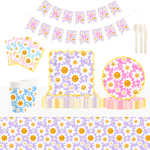 DAMAI Wildflower <b>Plates</b> and Napkins Supplies Floral Disposable <b>Plates</b> and Baby <b>Shower</b> for Spring Set Decorations Serves 8 - Product Image 1