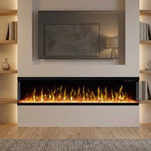 Cheminée électrique à 3 faces avec télécommande et flamme réaliste à 6 couleurs pour la décoration de la maison et des hôtels - Product Image 4