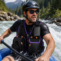 Gilet de sauvetage commercial pour rafting en eaux vives 150N 600D Oxford NBR Foam, réglable, multi-poches, pour kayak et sauvetage aquatique