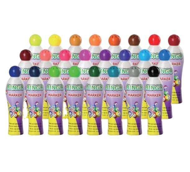 25 Pennarelli Feltro Per Bingo – Colore Rosso Vibrante, Punta In Feltro, Facili Da Impugnare, Confezione Per Sale Bingo E Feste