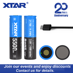 Batería <span class=keywords><strong>Recargable</strong></span> de Iones de Litio XTAR USB-C 21700 de 5500 mAh, Alta Capacidad, 500 Ciclos, para <span class=keywords><strong>Linterna</strong></span>, Antorcha y Herramientas Eléctricas - Product Image 1