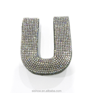 2022 Rhinestone DIY 26 chữ cái tiếng anh các bản vá lỗi 7.5cm 5cm Rhinestones đính A-Z 1-9 sắt trên quần áo các bản vá lỗi - Product Image 5