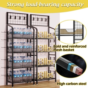 Cửa hàng tiện lợi hàng tạp hóa bán lẻ Snack kẹo khoai Tây Chip thực phẩm mềm uống nước giải khát chai nước trái cây kim loại lưới hiển thị đứng giá - Product Image 2