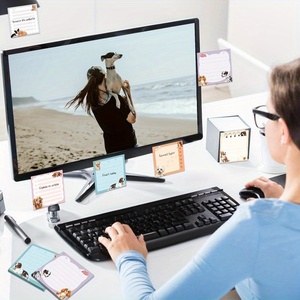 600pcs de notes autocollantes mignonnes 8 races adorables de dessins animés, blocs-notes auto-adhésifs avec adhésif lisse, 3.1x3.1 pouces, 4 couleurs pastel - Product Image 2