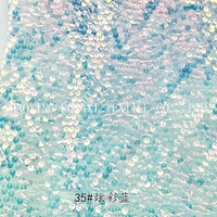 Tissu en dentelle française scintillante avec broderie de sequins, cristal transparent, 41 couleurs en stock, tissu pour robes de mariée sirène et robes de soirée